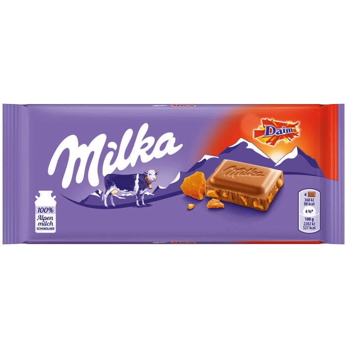 Milka Daim Alpenmilch Schokolade 100g / 3.53 oz