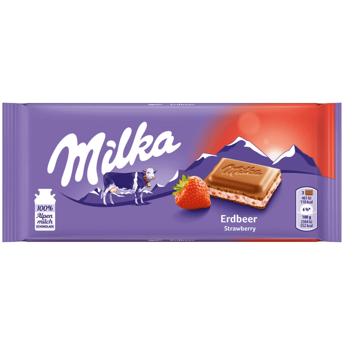 Milka Erdbeer Joghurt Alpenmilch Schokolade 100g / 3.53 oz