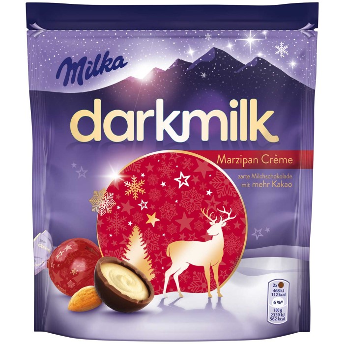 Milka Feine Schokoladen Kugeln Darkmilk Marzipan Crème 100g / 3.52 oz