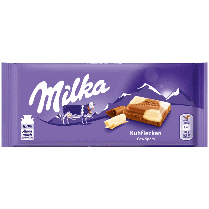 Milka Kuhflecken Alpenmilch & Weiße Schokolade 100g / 3.53 oz