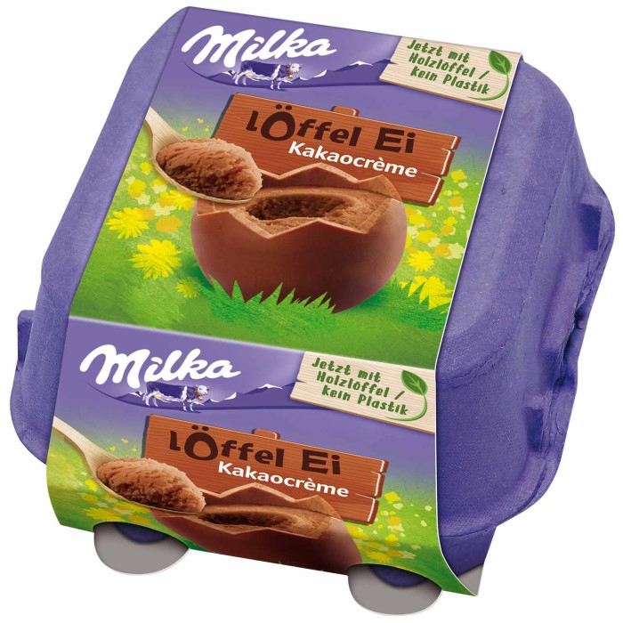 Milka Löffel-Eier Kakaocrème Alpenmilch Schokolade 4 Stück Ostern 136g / 4.79 oz