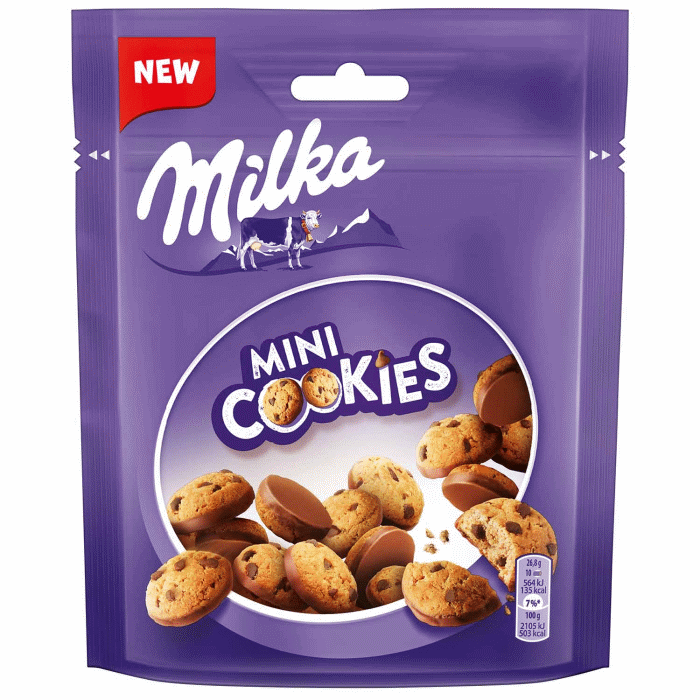 Milka Mini Cookies Kekse mit Alpenmilch Schokolade 110g