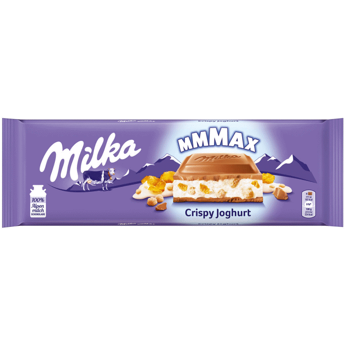 Milka Mmmax Crispy Joghurt Alpenmilchschokolade 300g / 10.58oz