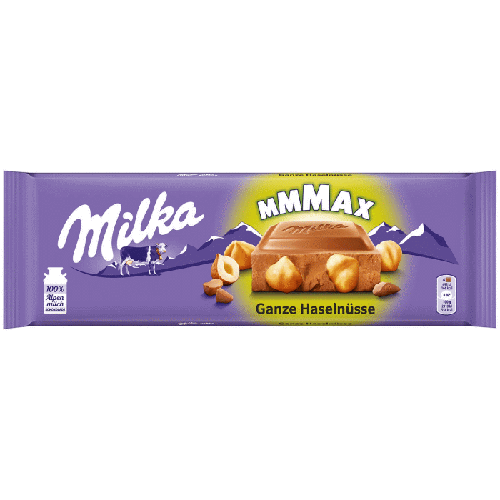 Milka Mmmax Alpenmilch Schokolade mit ganzen Haselnüssen 270g / 9.52oz