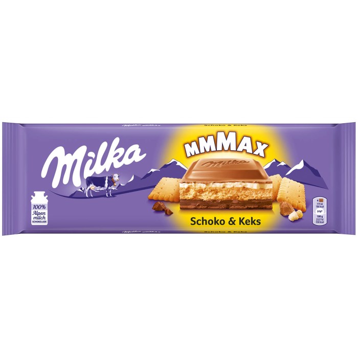 Milka Mmmax Schoko & Keks Alpenmilchschokolade 300g / 10.58 oz