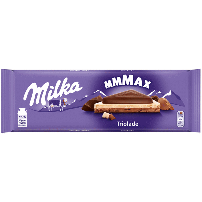 Milka Mmmax Triolade mit 3 Sorten Alpenmilch Schokolade 280g / 9.88oz