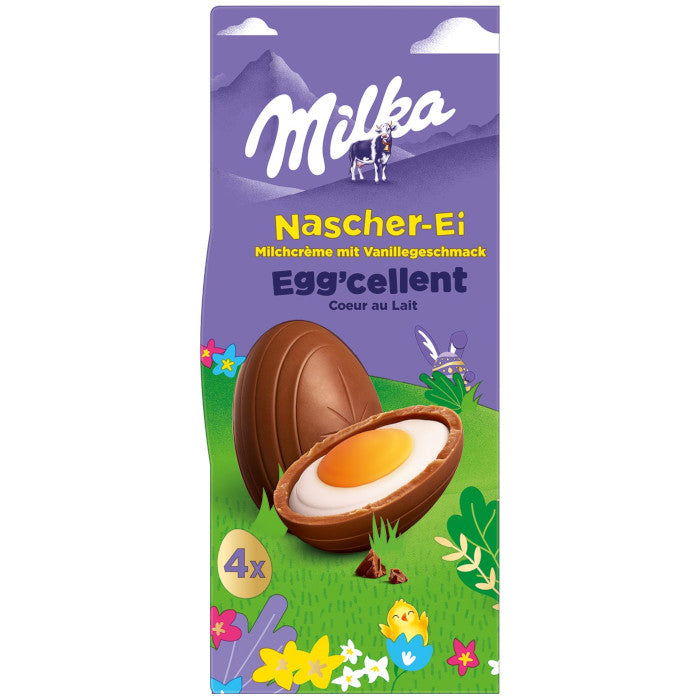 Milka Nascher-Ei Milchcreme mit Vanillegeschmack 124g / 4.37 oz