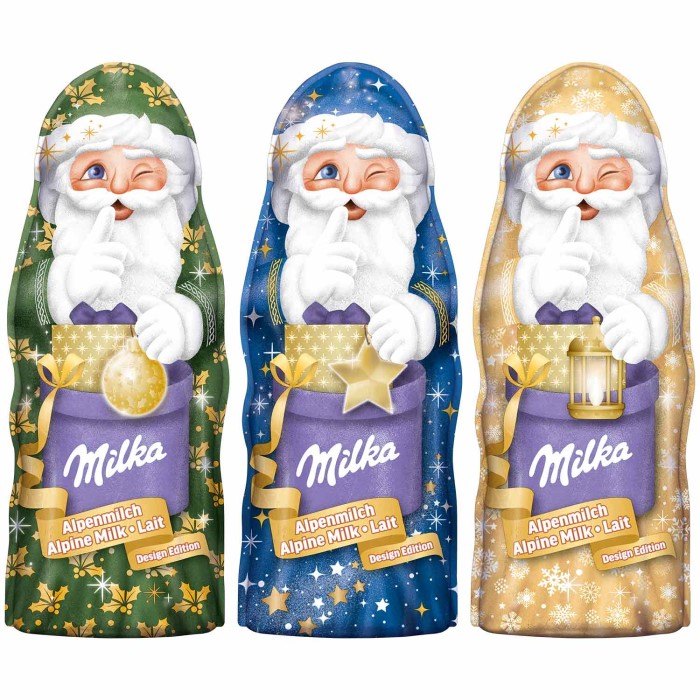 Milka Schokoladen Weihnachtsmann Alpenmilch Design Edition 90g / 3.17 oz