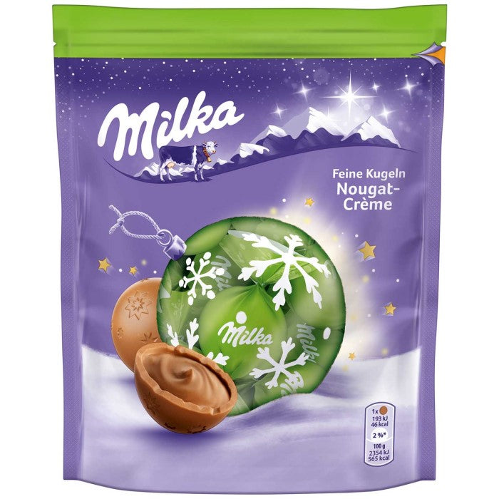 Milka Feine Schokoladen Kugeln Nougat-Crème 90g / 3.17 oz