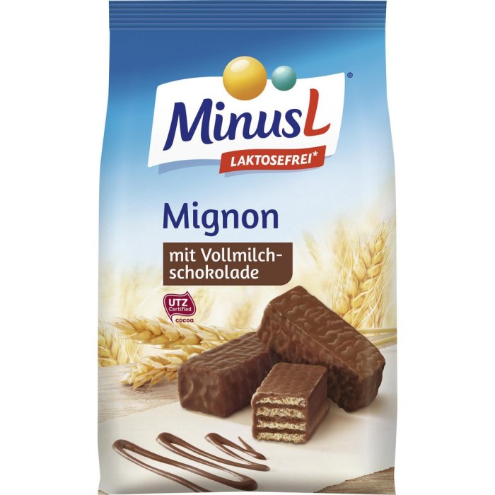 MinusL Mignon Waffeln mit Schokolade Laktosefrei 200g / 7oz
