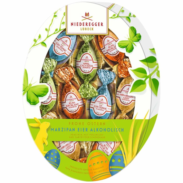 Niederegger Marzipan Eier mit Likör-Füllung 4-fach sortiert Ostern 150g / 5.29 oz