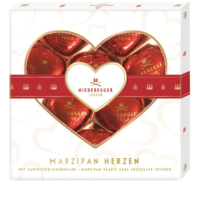 Niederegger Marzipan Herzen in Zartbitter-Schokolade 125g
