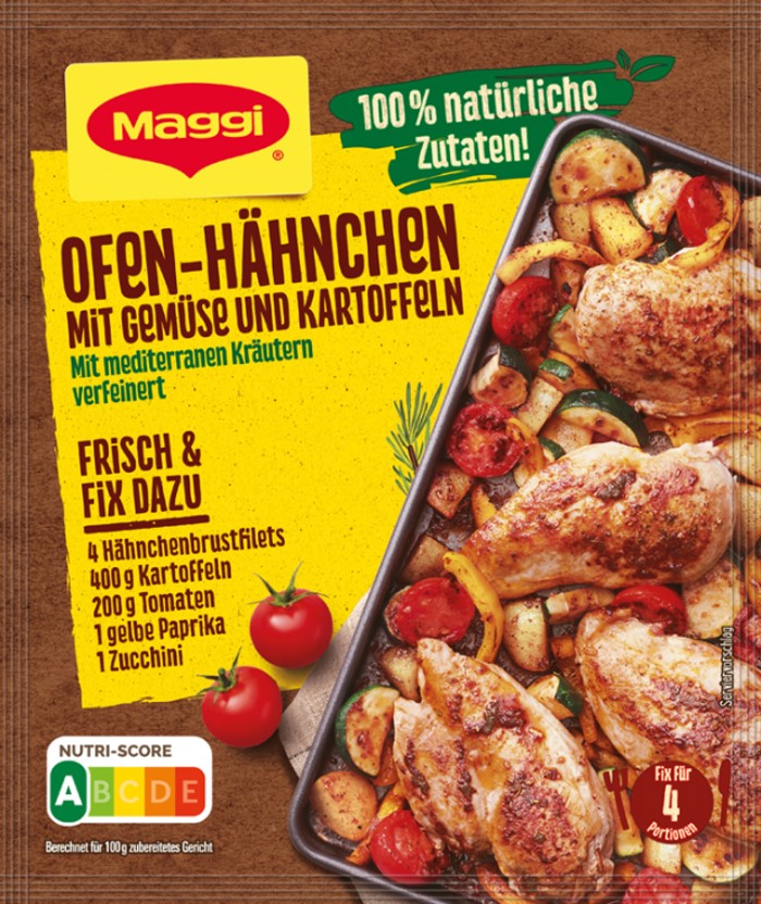 Maggi Fix für Ofen-Hähnchen mit Gemüse und Kartoffeln 27g
