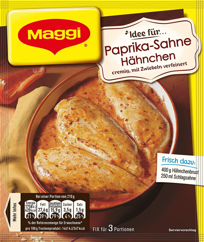 Maggi Fix for paprikacreamchicken 31g Brands of Germany