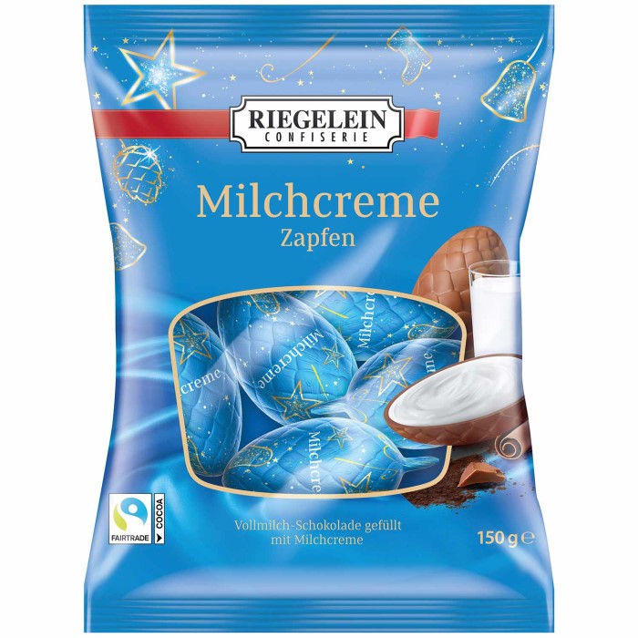 Riegelein Milchcreme Zapfen Weihnachtspralinen 150g