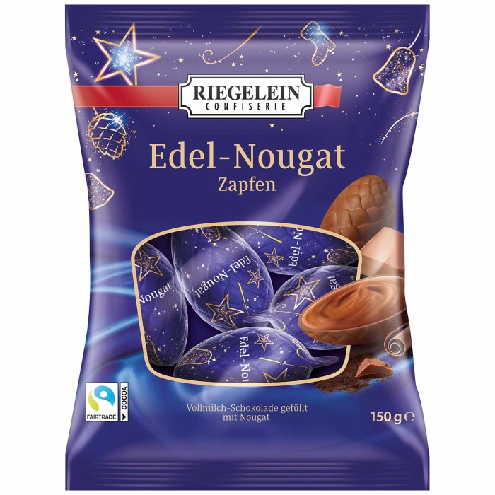 Riegelein Edel-Nougat Zapfen Weihnachtspralinen 150g