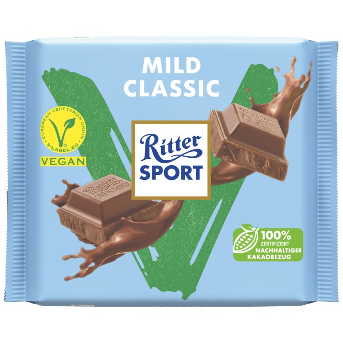 Vegane Ritter Sport Schokolade Mild Classic 100g