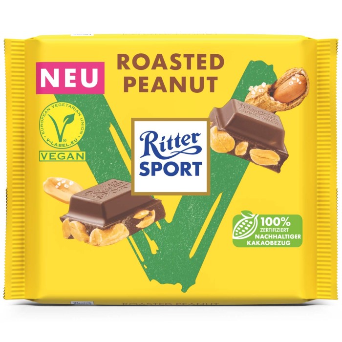 Vegane Ritter Sport Schokolade Roasted Peanut 100g
