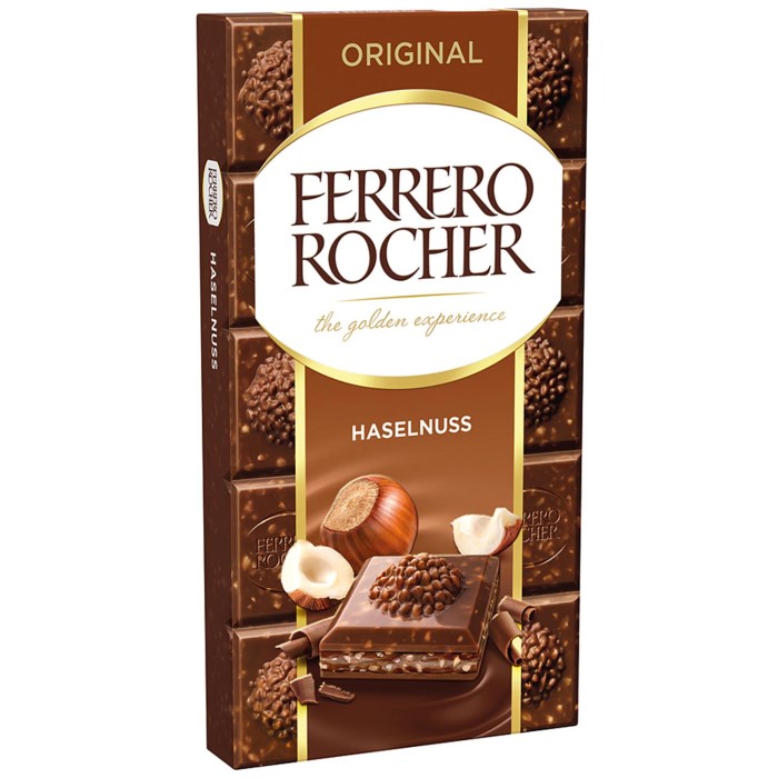 Ferrero Rocher Haselnuss Original Schokoladen-Tafel 90g / 3.17 oz