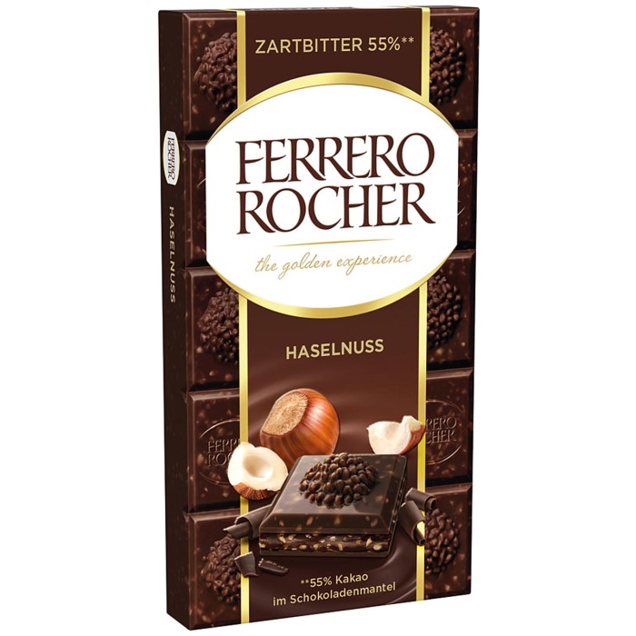 Ferrero Rocher Haselnuss Zartbitter Schokoladen-Tafel 90g / 3.17 oz
