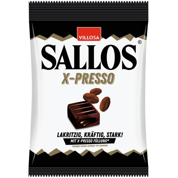 Sallos X-Presso Lakritz Bonbons mit Espresso-Extrakt-Füllung 135g / 4.76 oz