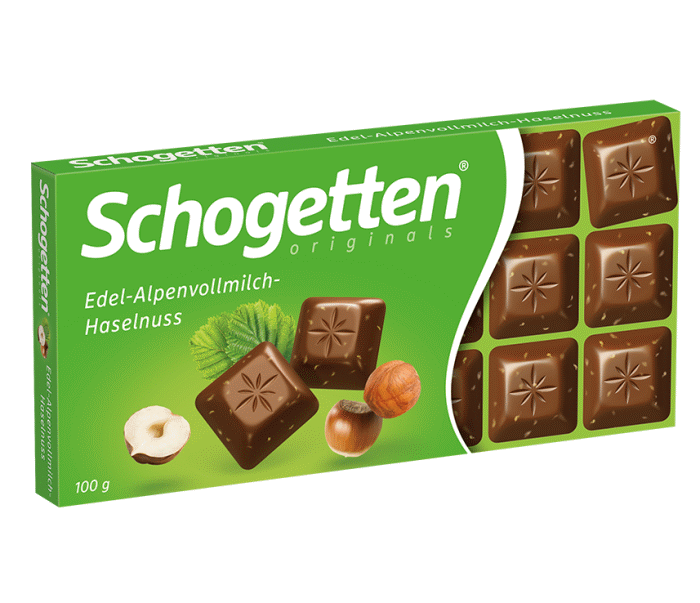 Trumpf Schogetten Edel-Alpenvollmilch Haselnuss Schokolade 100g