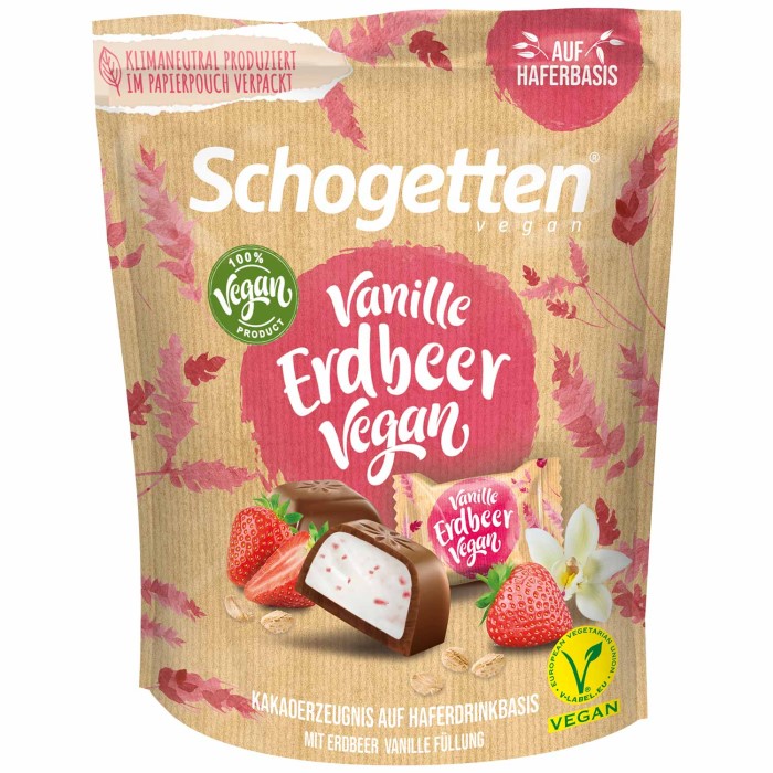 Schogetten Vegan Haferdrink Schokolade Vanille Erdbeer 125g