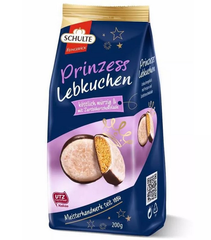 Schulte Prinzess Lebkuchen mit Persipan und Zartbitterschokolade 200g