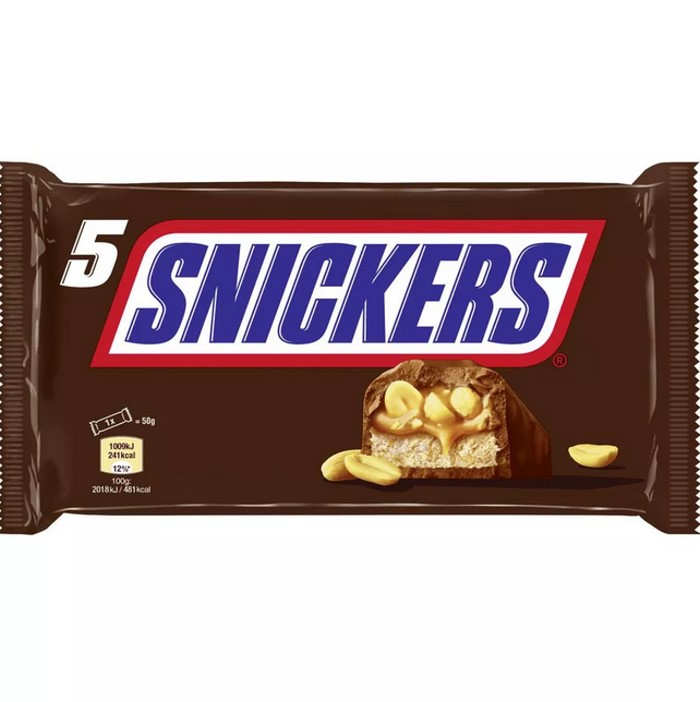 Snickers Erdnuss-Karamell Schoko-Riegel 5 Stück