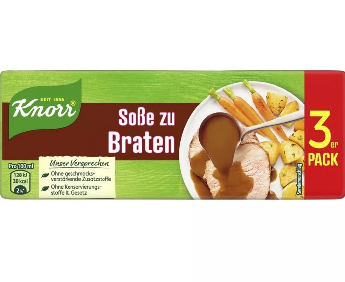 Knorr Soße zu Braten im 3er Pack ergibt 3 mal 250ml
