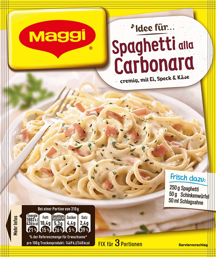 Maggi Fix für Spaghetti Carbonara 34g