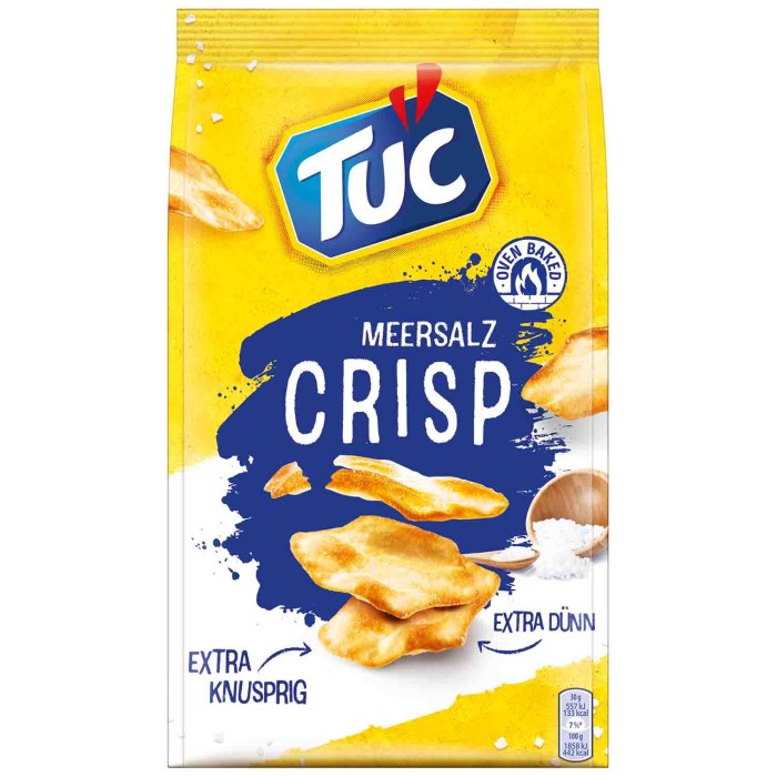 Tuc Crisp Ofen gebackene Cracker Meersalz 100g