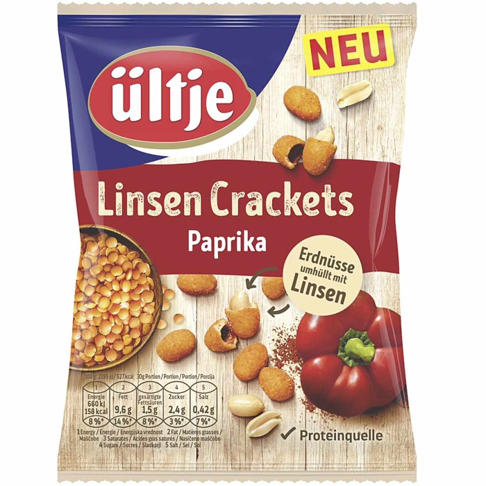ültje Linsen Crackets Paprika Vegan 110g / 3.88oz