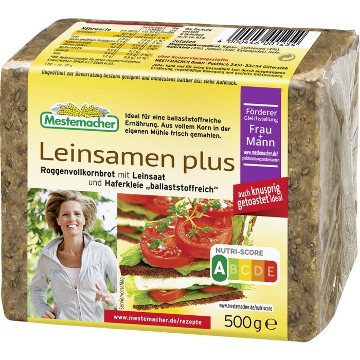 Mestemacher Roggenvollkorn-Brot, Leinsamen Plus in Scheiben 500g