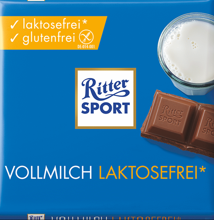 Laktosefreie Ritter Sport Schokolade Vollmillch 100g