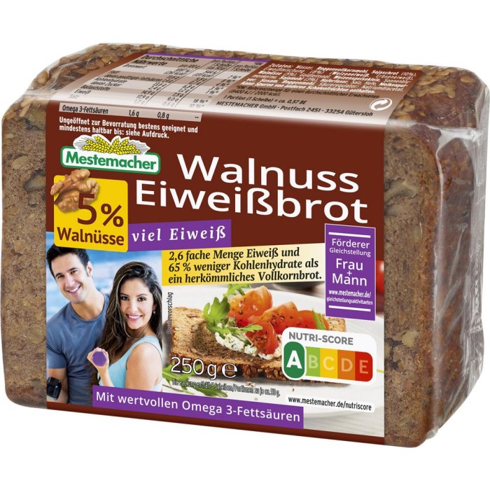 Mestemacher Walnuss Eiweiß-Brot in Scheiben 250g