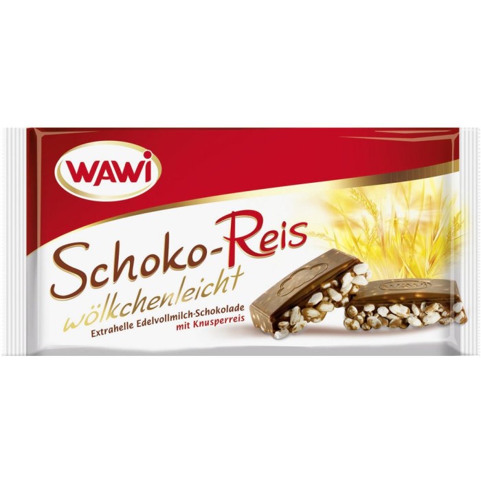 Wawi Schoko-Reis wölkchenleicht Puffreisschokolade Vollmilch 200g