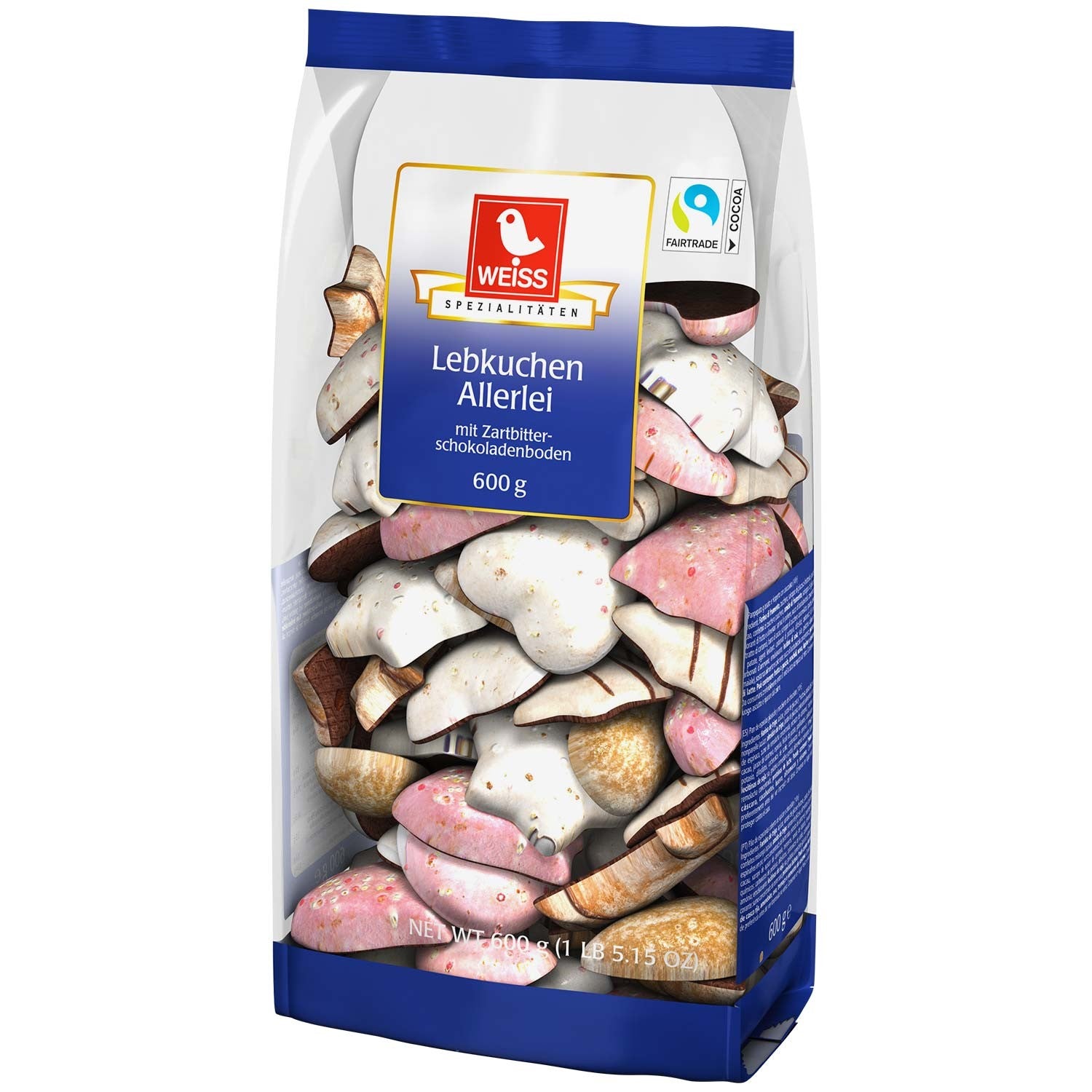 Weiss Lebkuchen Allerlei mit Zartbitterschokolade 600g