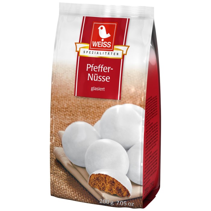 Weiss Pfeffernüsse glasiert Lebkuchen mit Zuckerglasur 200g