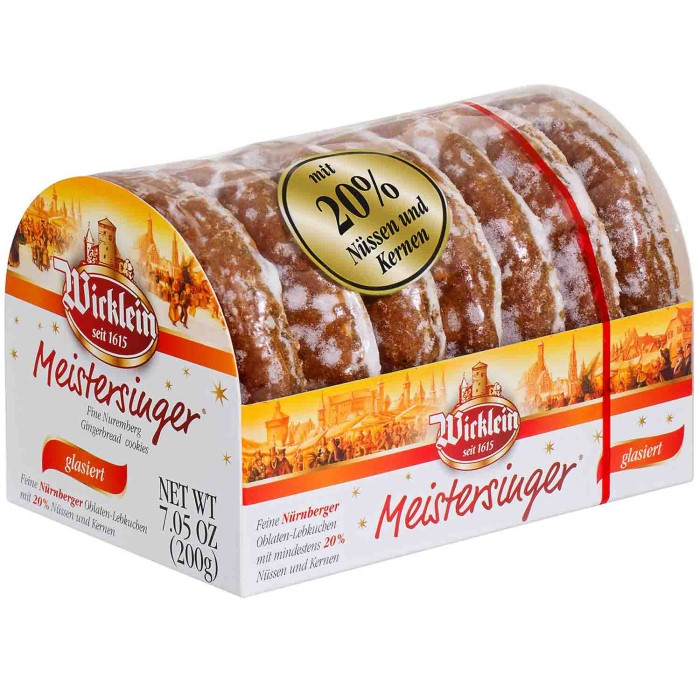 Wicklein Meistersinger Feine Nürnberger Oblaten-Lebkuchen glasiert 200g