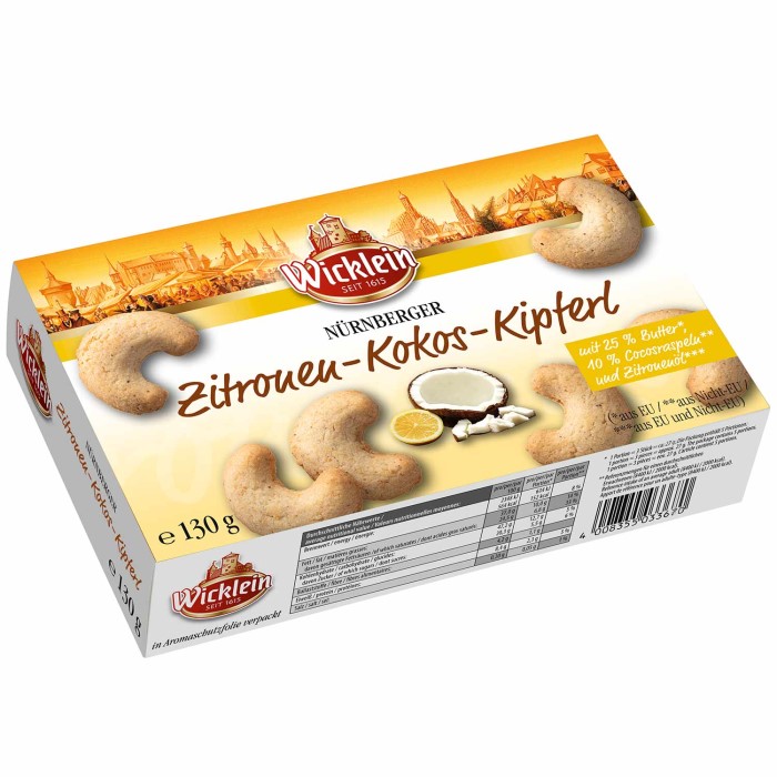 Wicklein Nürnberger Zitronen-Kokos-Kipferl 130g / 4.58oz