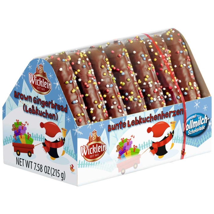 Wicklein Bunte Schoko-Lebkuchenherzen 215g