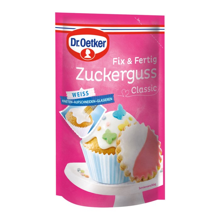 Dr. Oetker Zuckerguss Classic zum Dekorieren von Kuchen und Gebäck 125g