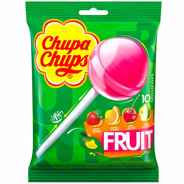 Chupa Chups Fruit Lollipops Lutscher 10 Stück