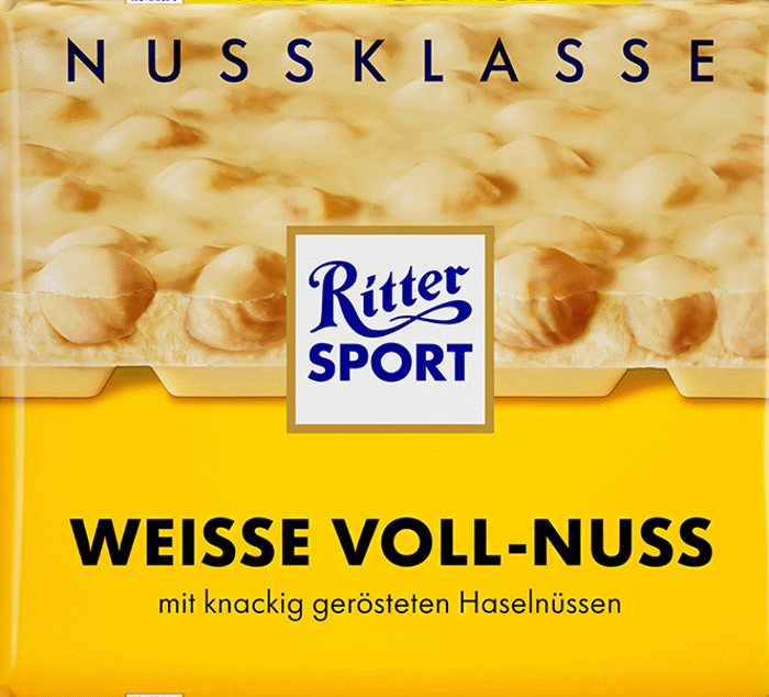 Ritter Sport Nussklasse Schokolade Weisse-Voll-Nuss 100g